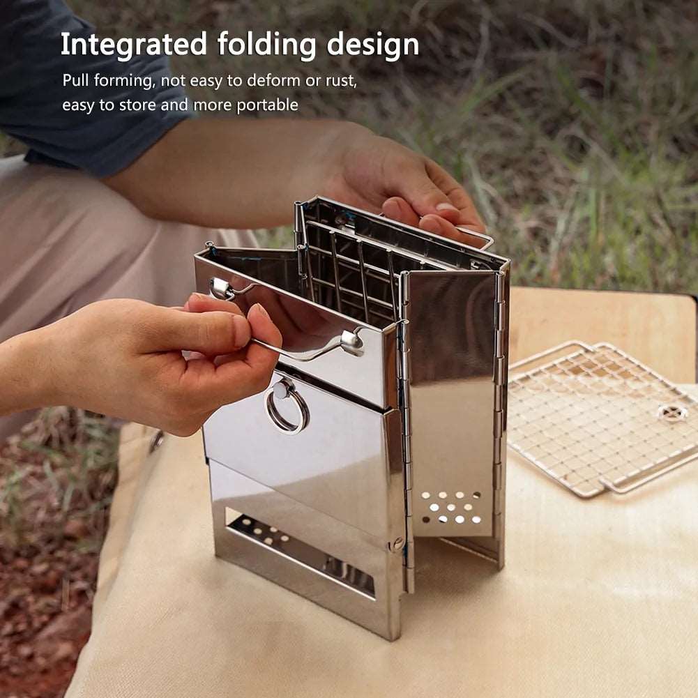 MINI OUTDOOR FOLDING FIREWOOD STOVE - CAMPING & BBQ