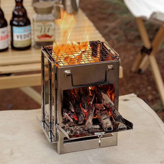 MINI OUTDOOR FOLDING FIREWOOD STOVE - CAMPING & BBQ